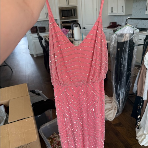 Adrianna Papell Formal Pink Beaded Dress - Picture 8 of 9